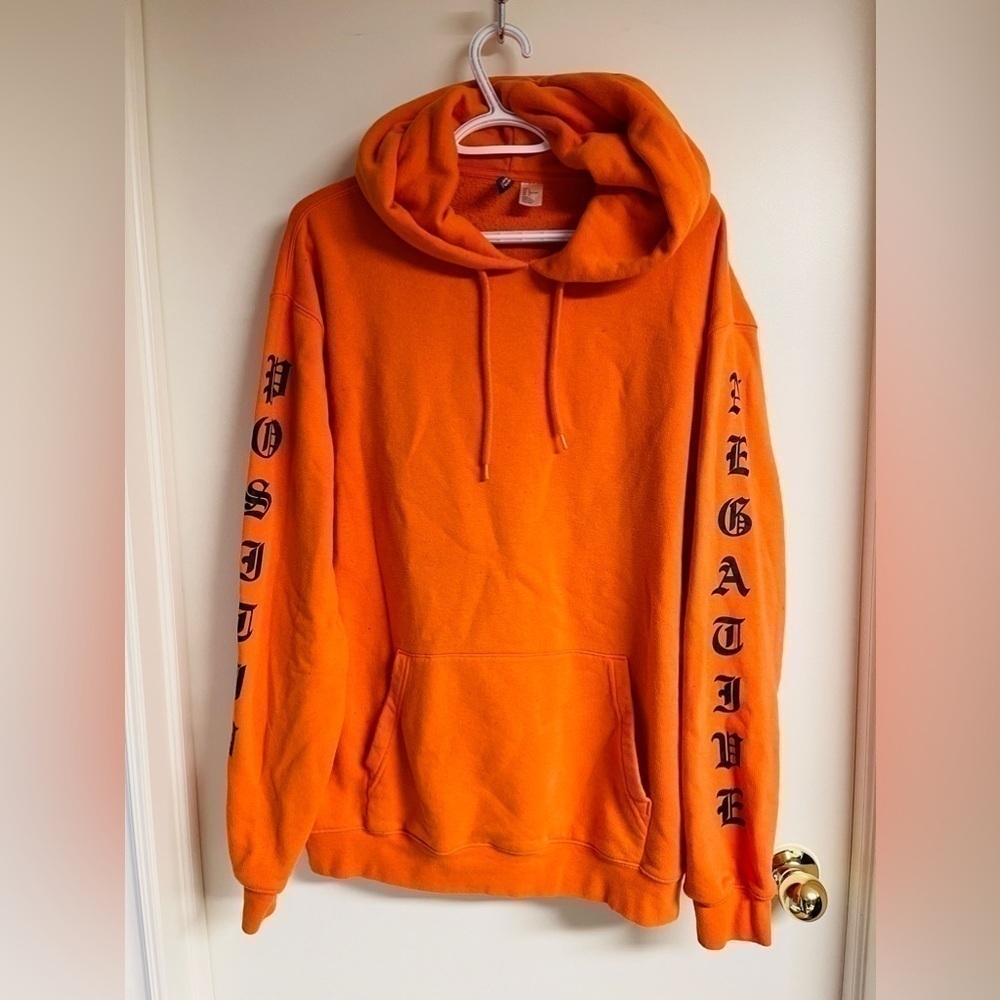 h&m orange hoodie size L